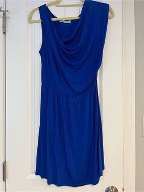 Cowl-Neck Midi Dress in Royal Blue